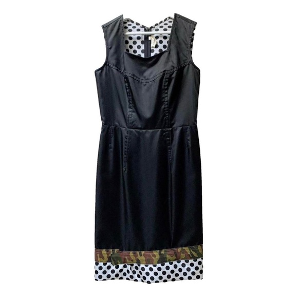 (SOLD) Comme Des Garcons SS 2001 Dress with Camouflage Tape and Polka Dot Lining - Picture 1 of 8